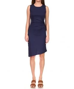 MICHAEL Michael Kors Dresses Solid Crew Neck Drape Dress