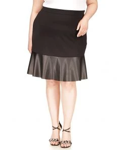 MICHAEL Michael Kors Skirts Plus Size Ponte Leather Mix Skirt