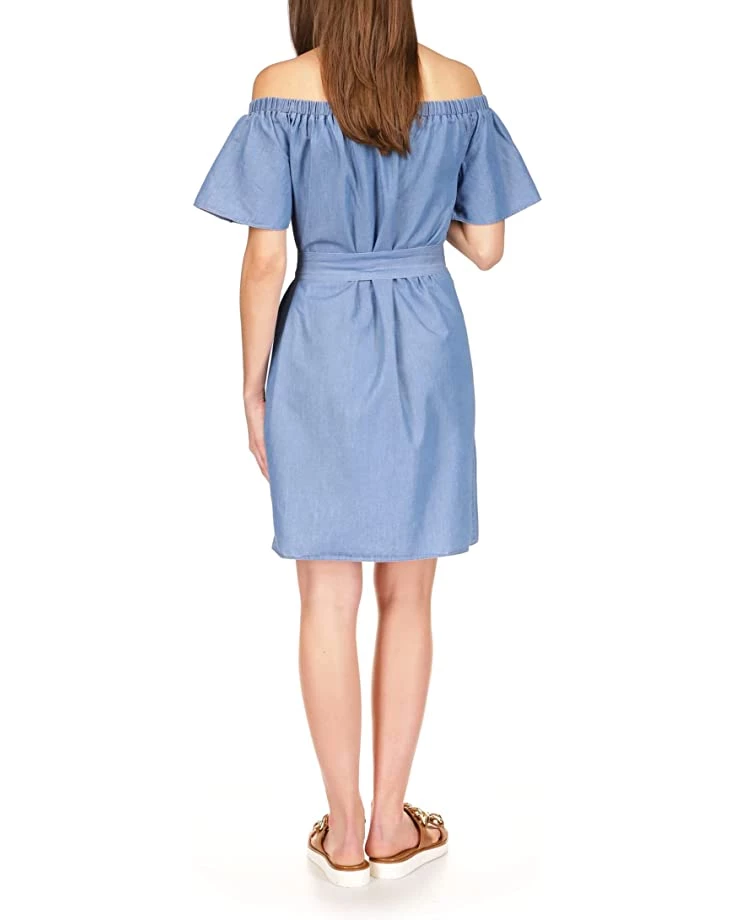 MICHAEL Michael Kors Dresses Tencel Off Shoulder Mini Dress - Image 3