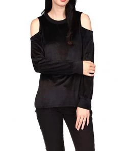 MICHAEL Michael Kors Hoodies & Sweatshirts Cold-Shoulder Velour Sweatshirt