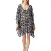 MICHAEL Michael Kors Swimwear Diagonal Belt Print V-Neck Caftan Cover-Up