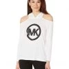 MICHAEL Michael Kors Hoodies & Sweatshirts MK Logo Cold-Shoulder Hoodie