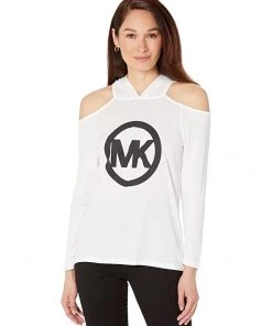 MICHAEL Michael Kors Hoodies & Sweatshirts MK Logo Cold-Shoulder Hoodie