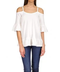 MICHAEL Michael Kors Shirts & Tops Cold-Shoulder Ruffle Top