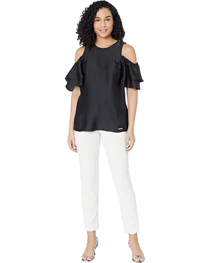 MICHAEL Michael Kors Shirts & Tops Satin Cold-Shoulder Top - Image 4