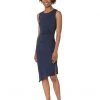 MICHAEL Michael Kors Dresses Petite Solid Crew Neck Drape Dress