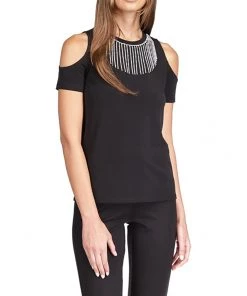 MICHAEL Michael Kors Shirts & Tops Rhinestone Fringe Top