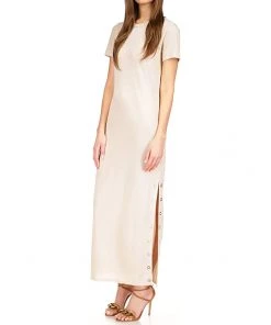MICHAEL Michael Kors Dresses Rib Midi T-Shirt Grommet Dress