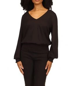 MICHAEL Michael Kors Shirts & Tops Petite Solid Long Sleeve Smock Top