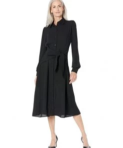 MICHAEL Michael Kors Dresses Drapey Crepe Tie Midi Dress