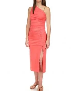 MICHAEL Michael Kors Shirts & Tops Ruched One Shoulder Chain Top