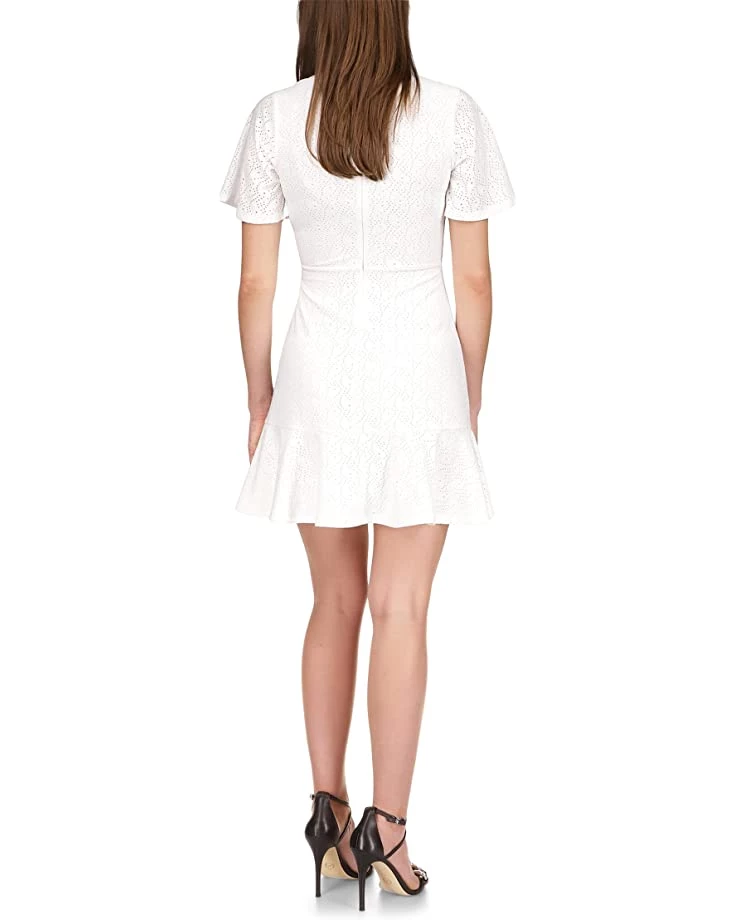 MICHAEL Michael Kors Dresses Flutter Eyelet Wrap Mini Dress - Image 3