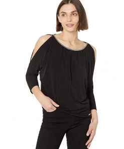 MICHAEL Michael Kors Shirts & Tops Petite Chain Neck Cold-Shoulder Top