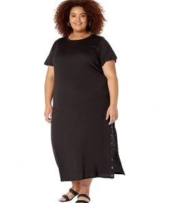 MICHAEL Michael Kors Dresses Plus Size Midi T-Shirt Grommet Dress