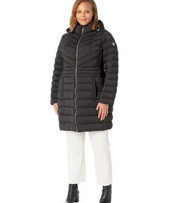 MICHAEL Michael Kors Coats & Outerwear Plus Size 3/4 Zip Front Lightweight Down Jacket M865095F74