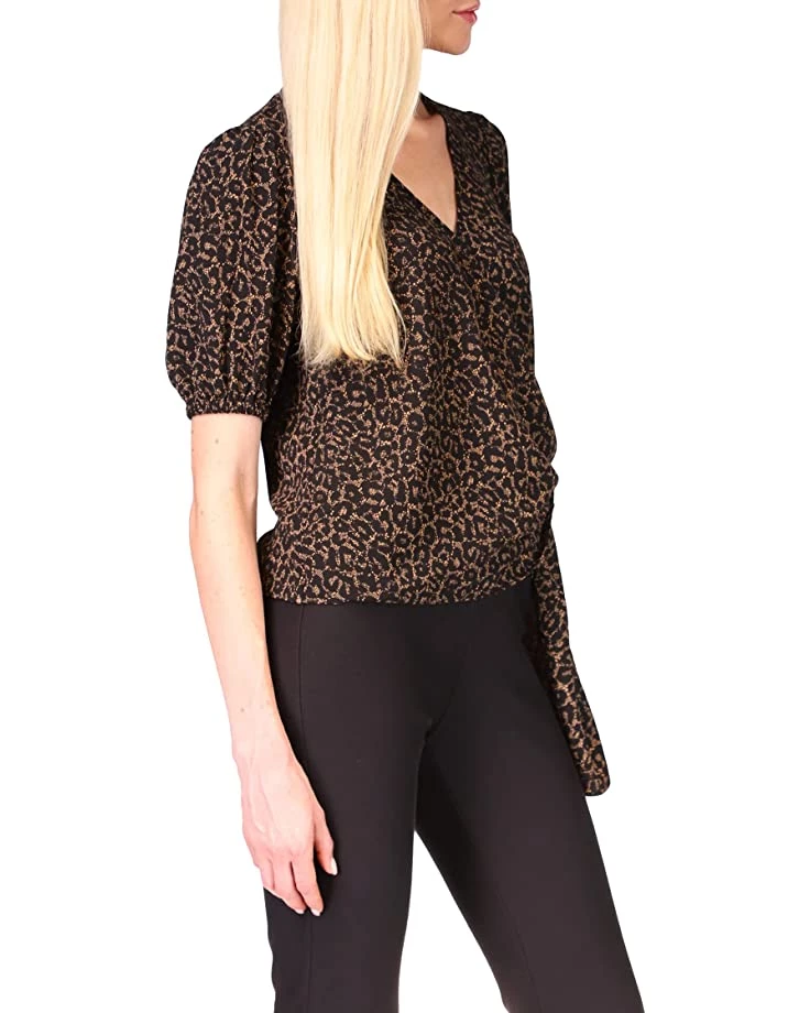 MICHAEL Michael Kors Shirts & Tops Cheetah Short Sleeve Wrap Top - Image 2