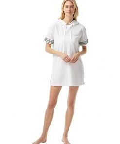 MICHAEL Michael Kors Swimwear Solid Terry Cover-Up Hoodie Dress