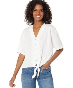 MICHAEL Michael Kors Shirts & Tops Button Front Tie Hem Top