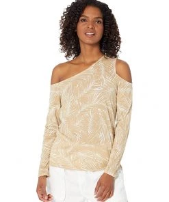 MICHAEL Michael Kors Shirts & Tops Asymmetrical Palm Cold-Shoulder Top