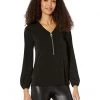 MICHAEL Michael Kors Shirts & Tops Solid Long Sleeve Dog Tag Top
