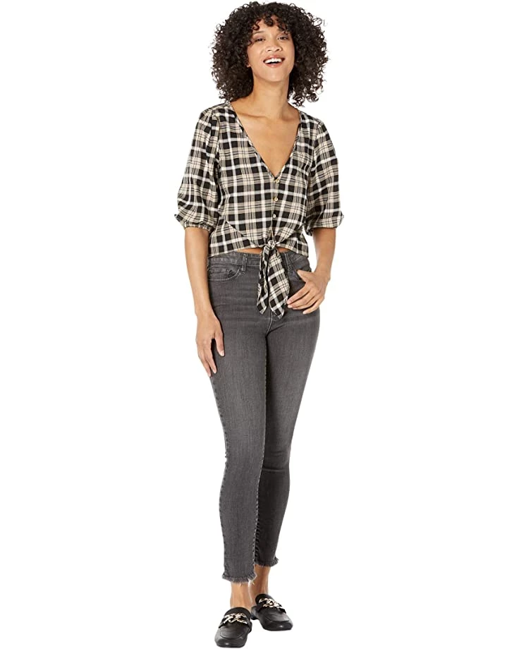 MICHAEL Michael Kors Shirts & Tops Yarn-Dye Flannel Tie Front Top - Image 4