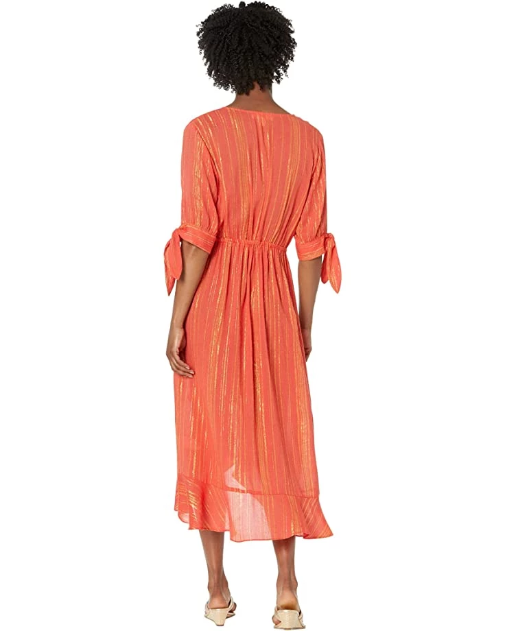 MICHAEL Michael Kors Dresses Petite Metallic Crepe Wrap Dress - Image 2