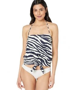 MICHAEL Michael Kors Swimwear Reversible Zebra Tie Front Tankini