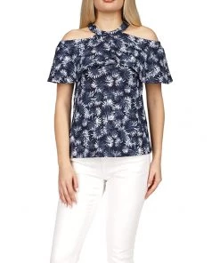 MICHAEL Michael Kors Shirts & Tops Palm Flounce Halter Top