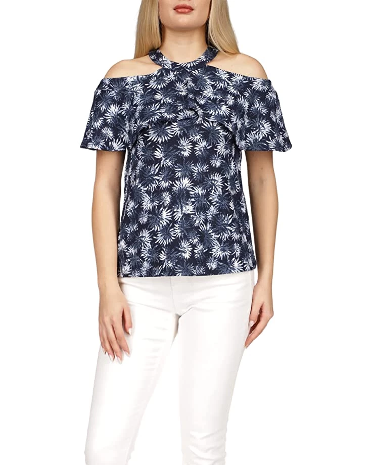 MICHAEL Michael Kors Shirts & Tops Palm Flounce Halter Top