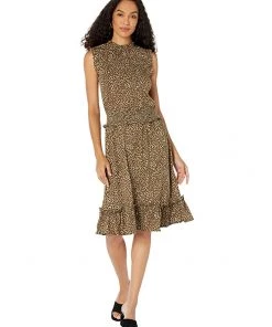 MICHAEL Michael Kors Dresses Cheetah Smocked Waist Dress
