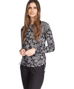 MICHAEL Michael Kors Shirts & Tops Print Ruched Long Sleeve Tee