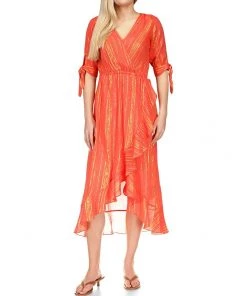 MICHAEL Michael Kors Dresses Metallic Crepe Wrap Dress