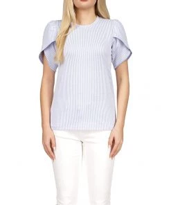MICHAEL Michael Kors Shirts & Tops Pinstripe Jacquard Petal Top