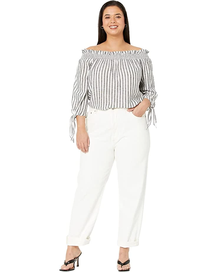 MICHAEL Michael Kors Shirts & Tops Plus Size Stripe Off Shoulder Top - Image 4