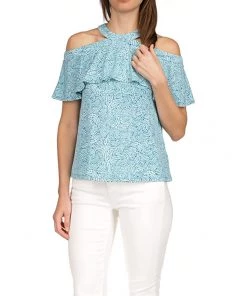 MICHAEL Michael Kors Shirts & Tops Coral Flounce Halter Top