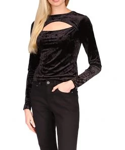 MICHAEL Michael Kors Shirts & Tops Velvet Cutout Long Sleeve Top