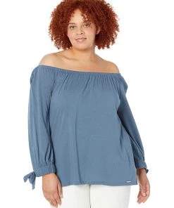 MICHAEL Michael Kors Shirts & Tops Plus Size Tie Sleeve Peasant Top