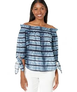 MICHAEL Michael Kors Shirts & Tops Petite Shibori Off Shoulder Top