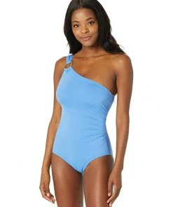 MICHAEL Michael Kors Swimwear Iconic Solids One Shoulder One-Piece