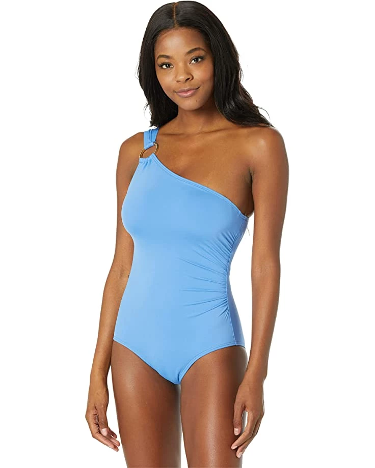 MICHAEL Michael Kors Swimwear Iconic Solids One Shoulder One-Piece