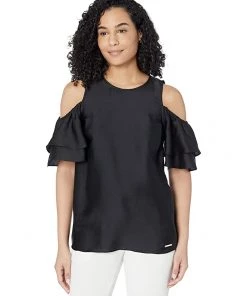 MICHAEL Michael Kors Shirts & Tops Satin Cold-Shoulder Top