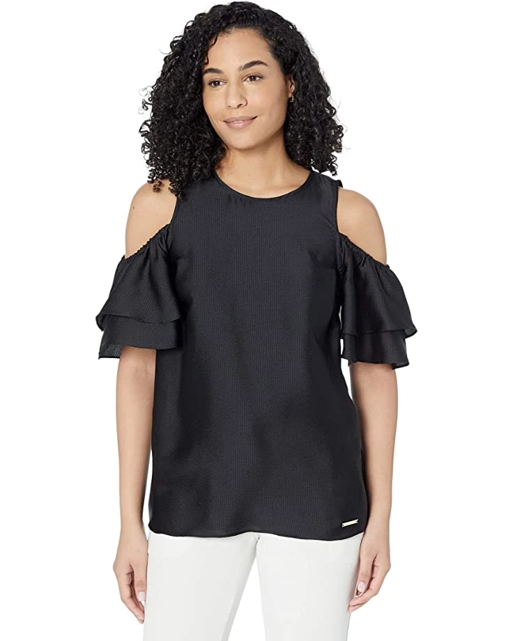 MICHAEL Michael Kors Shirts & Tops Satin Cold-Shoulder Top