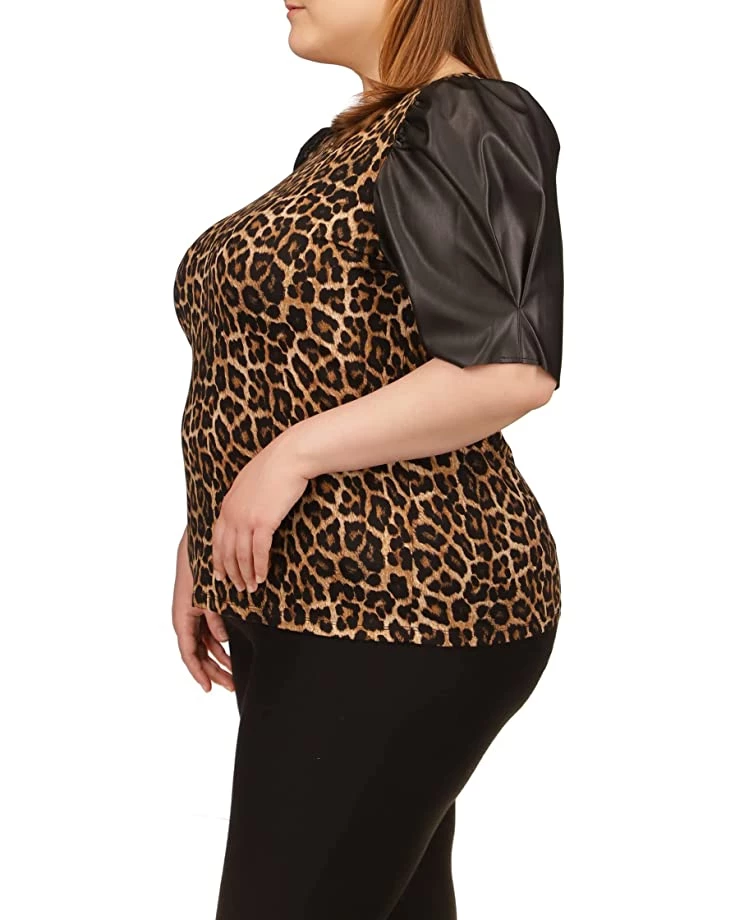MICHAEL Michael Kors Shirts & Tops Plus Size Nubian Leather Sleeve T-Shirt - Image 2