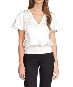 MICHAEL Michael Kors Shirts & Tops Foil Paisley Smocked Blouse