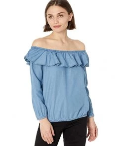 MICHAEL Michael Kors Shirts & Tops Petite Tencel Ruffle Top