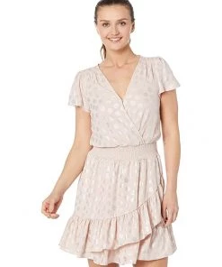 MICHAEL Michael Kors Dresses Petite Palm Short Sleeve Julia Wrap Dress