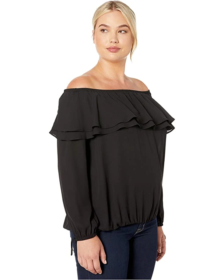 MICHAEL Michael Kors Shirts & Tops Plus Size Ruffle Peasant Top - Image 4
