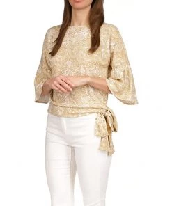MICHAEL Michael Kors Shirts & Tops Batik Paisley Flounce Sleeve Top