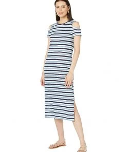 MICHAEL Michael Kors Dresses Ikat Stripe Cold-Shoulder Midi Dress