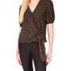 MICHAEL Michael Kors Shirts & Tops Cheetah Short Sleeve Wrap Top